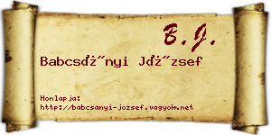 Babcsányi József névjegykártya