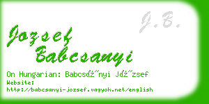 jozsef babcsanyi business card